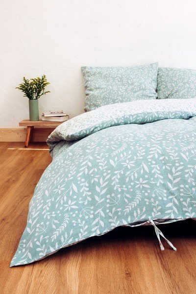 LIMAS muslin bed linen – Flora Mint